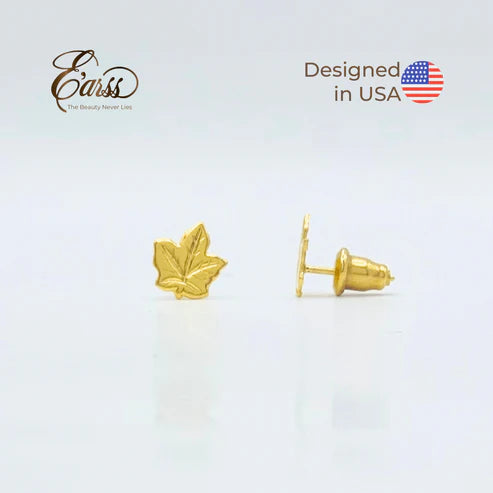 Maple Leaf Gold Earring | Stainless Steel | 18K Gold Plated